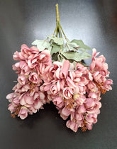 Flori artificiale de salcâm roz prăfuit – 50 cm, tije sârmă, material textil